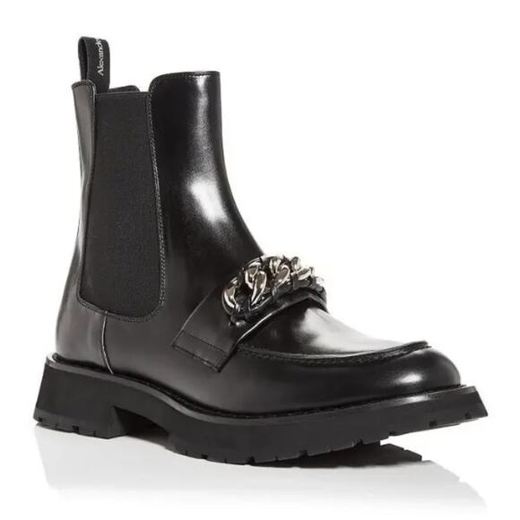 Alexander McQUEEN Men's Chain Embellished Chelsea Boots $1250 - Picture 1 of 10